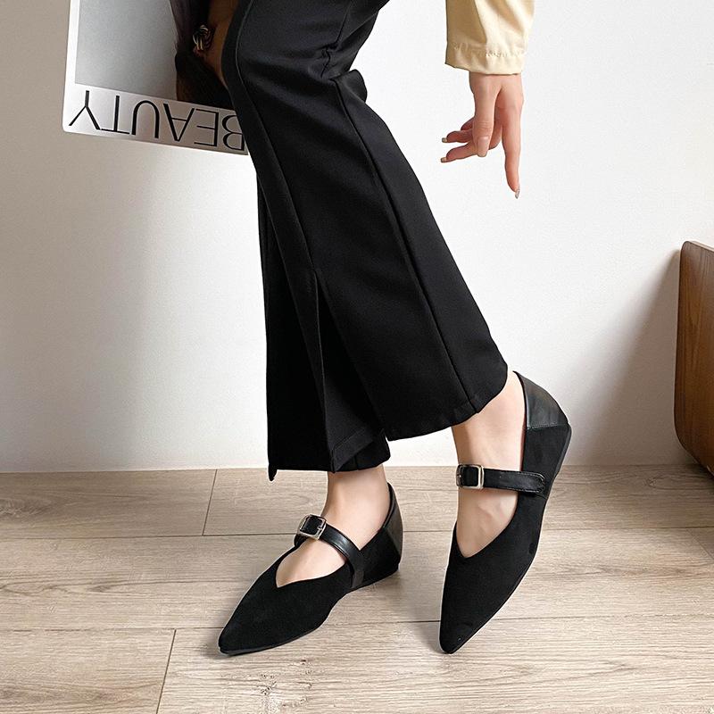 Fashion sexy leopard height increasing flat shoes woman buckle belt loafers pointed toe flock flats ladies cozy moccasins big size 42