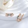 Trendige Rosegold Farbe Englische Ohrringe Für Damen Glänzend Bunt Natürliche Zirkon Accessoires Vintage Täglich Feiner Schmuck