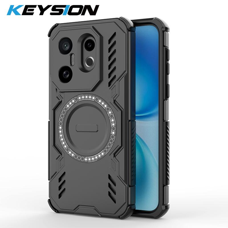 KEYSION Hollow Heat Dissipation Case for VIVO X200 FE Soft Silicone+PC Magnetic Cooling Shockproof Phone Cover for VIVO X200 FE for VIVO X200 FE чёрный