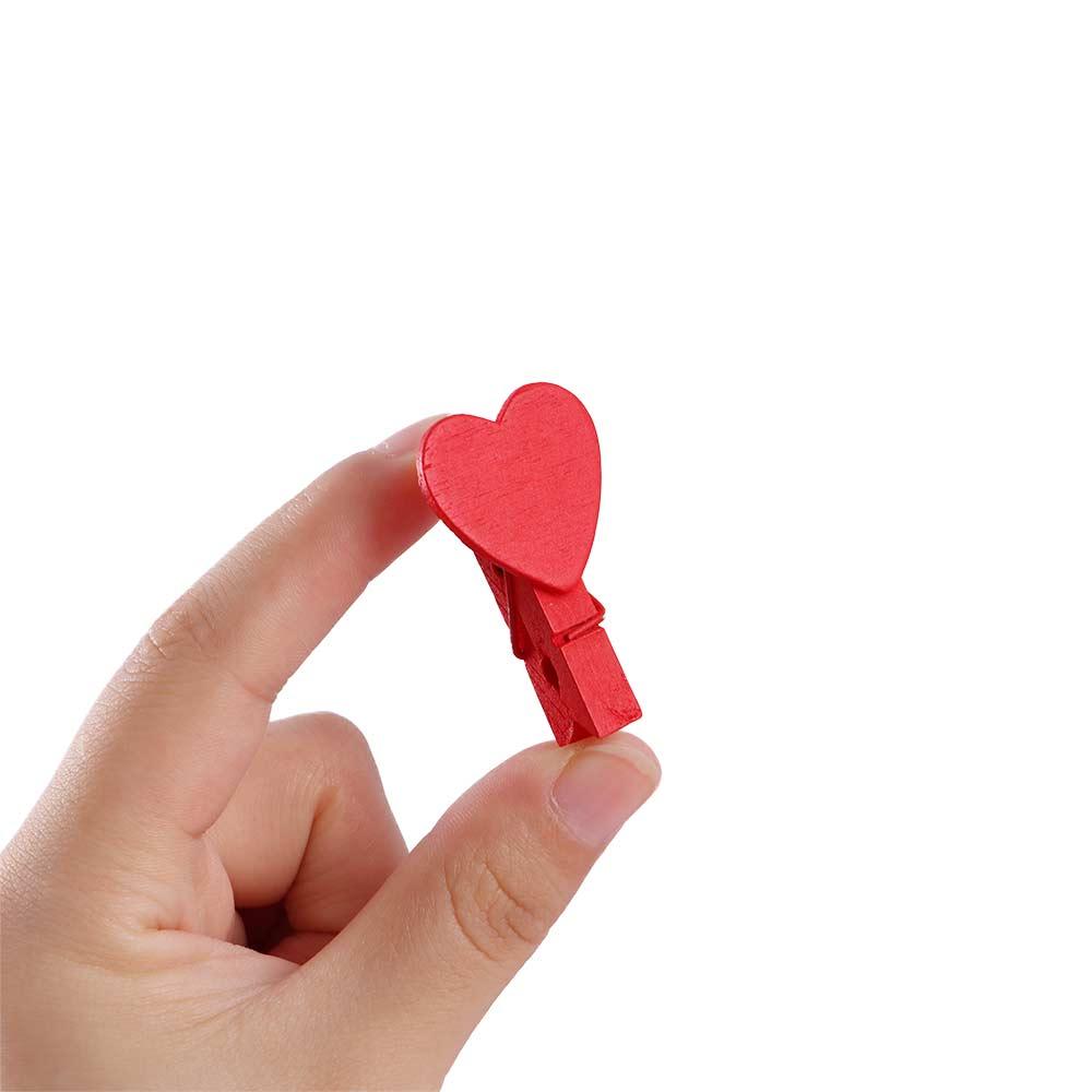 Fashion Amusing Heart Love Wooden Photo Paper Peg Pin Clothespin Craft Clips