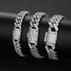 Kubanische Kette Armband Herren Damen Strass Inlay Geometrische Glieder Hip Hop Schmuck Gold Platin 10-20mm Breite