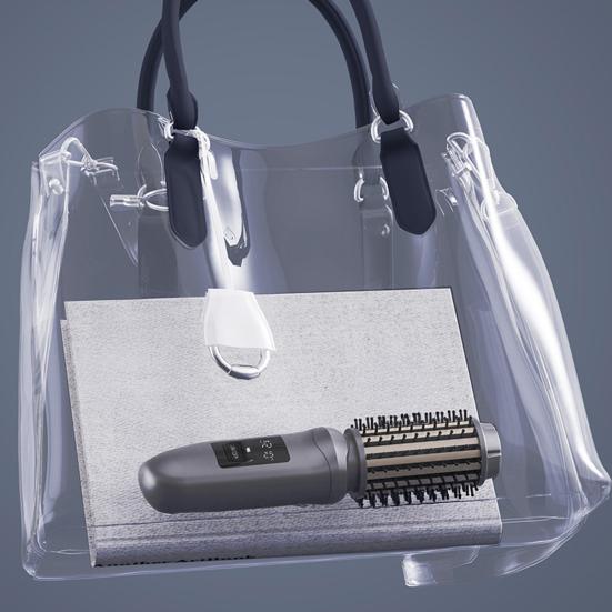 Cordless Hair Curling Iron Brush USB Rechargeable Travel Heated Round Brush 3-in-1 Fast Heating Thermal Brush Electric Hair Curling Wand Styling Tools