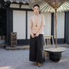 Johnature Women Casual Wide Leg Pants Spring Trousers Solid Color Loose Female Long Pants