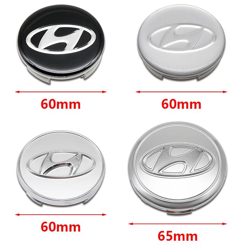 ABS 65mm 60mm 3D Car Emblem Wheel Hub Center Cap Badge Covers Accessories For Hyundai I10 I20 Getz Accent Elantra Santa Badge