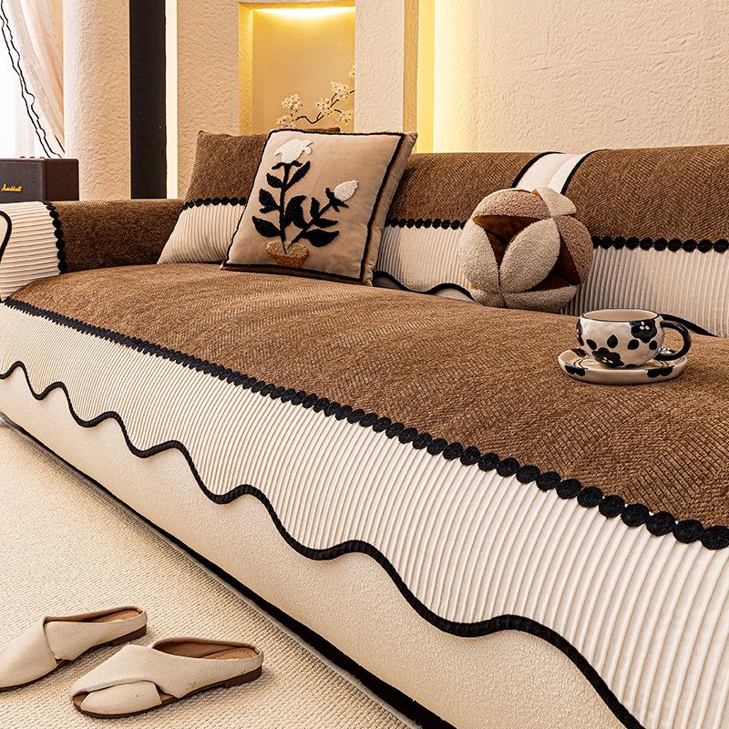 

2026 All-Season Retro Seat Cushion: Anti-Slip Cover for Irregular Sofas, High-End Feel 70x70cm