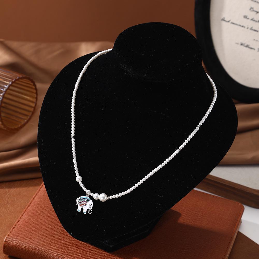 Жемчужное колье-подвеска  Слонёнок  - Высококачественное, Универсальное, Роскошное