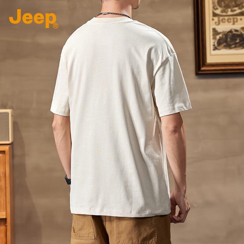 Jeep Men's Summer Pure Cotton Loose Fit T-Shirt