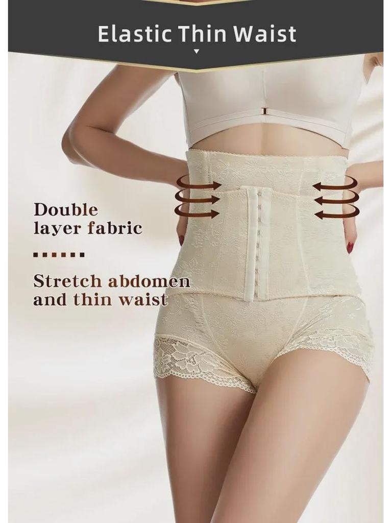 Women's High-Waisted Tummy-Control Pants with Reinforced Buckle and Body-Shaping Hip-Lift Feature