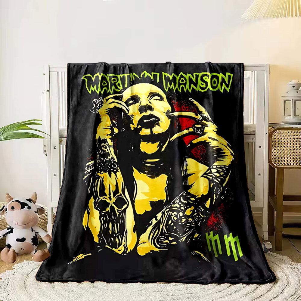 

A stylized design of a skeletal figure with yellow and red accents. for all seasons blanket lunch break throw gift 80cm x 120cm