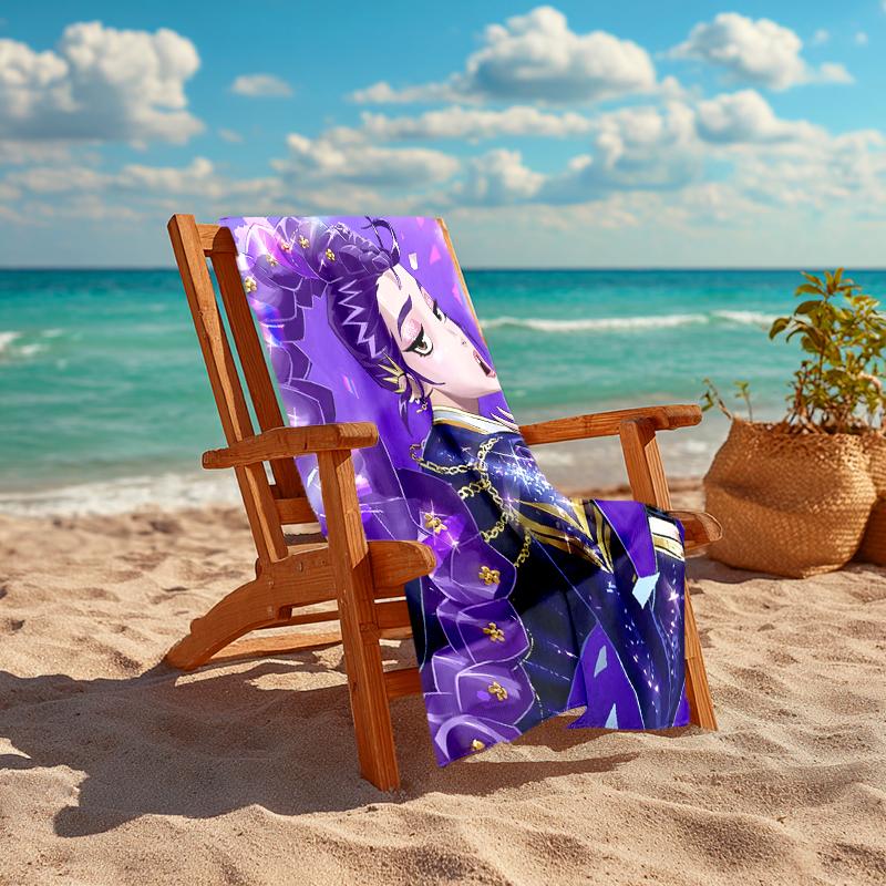 1pc KPop Demon Hunters RUMI3 Beach Towel, Comfortable and Thick, and Swimming/Bath/Picnic/Camping Towel, Suitable for Seaside Beaches