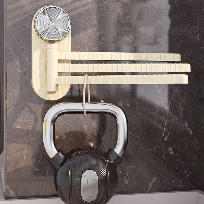 New Suction Cup Towel Rack, Internet Famous No Drilling Wall Mounted Rotating Storage Rack, Bathroom Towel Pole Multi Pole Storage Rack