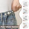 3PCS Tighten Waist Buckle Alloy Brooches Pins Clip Faux Pearl Adjustable Pin Buttons Skirts Jeans Buttons Clothing Accessories