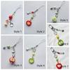 Crystal Beaded Elegant Phone Charm Anti Loss Rope Fruit Pendant Colorful Phone Lanyard  Women Girls