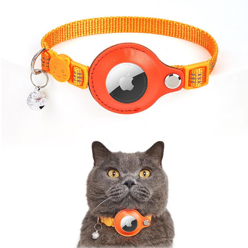 Reflective Cat Collar with Airtag Holder and Bell - Anti-Lost Tracker for Cats