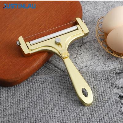JUSTINLAU Cheese Slicer Butter Scraper with Stainless Steel Adjustable Thickness Wire Aluminum Alloy Cheese Grater Kitchen Tool