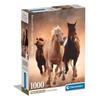 Puzzle - CLEMENTONI - Running Horses - 1000 Pièces - Animaux - 70x50 Cm - Écologique