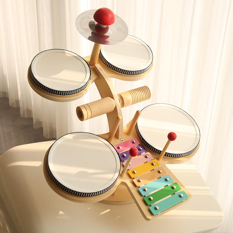 ChangBaosen Wooden Drum Kit Decor Toy