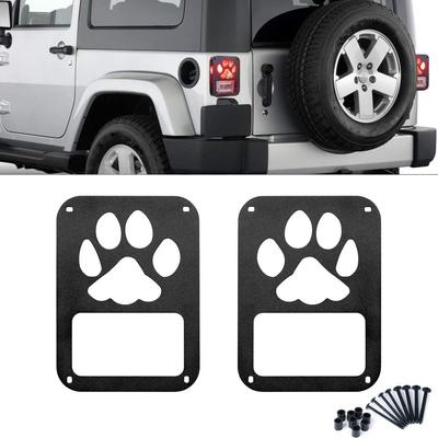 Car Taillight Cover Rear Lamp Hood Metal Protective Guard Decoration for Jeep Wrangler JK 2007-2017