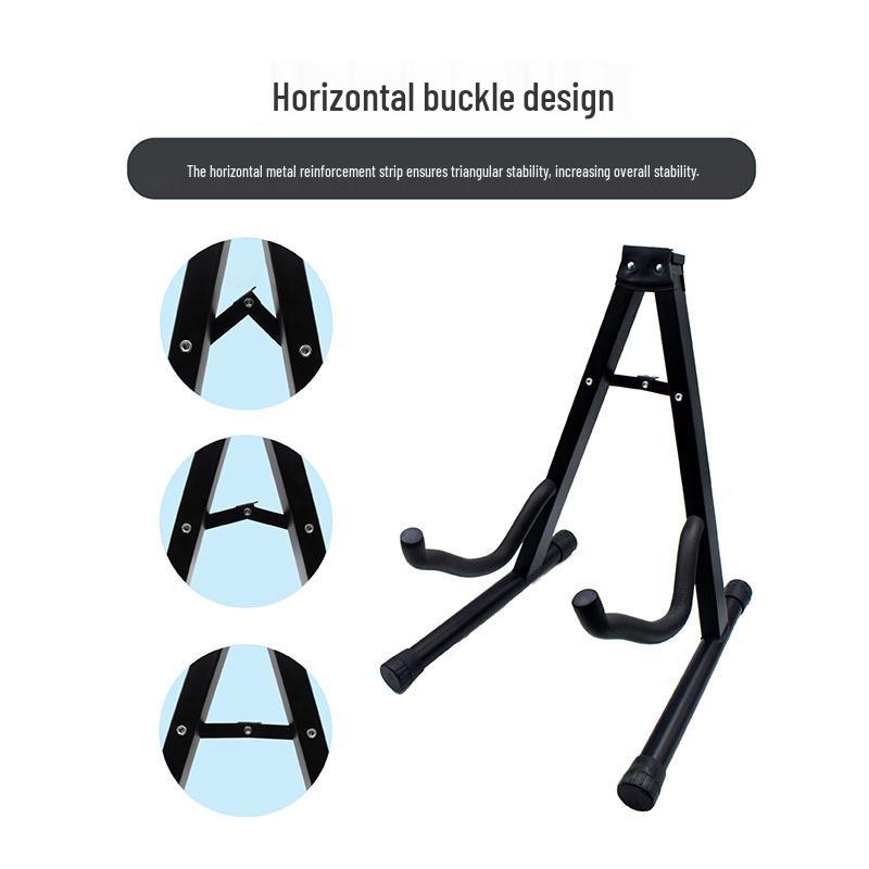 "Foldable 3D Wooden A-Frame Guitar Stand for Folk & Classical Guitars”