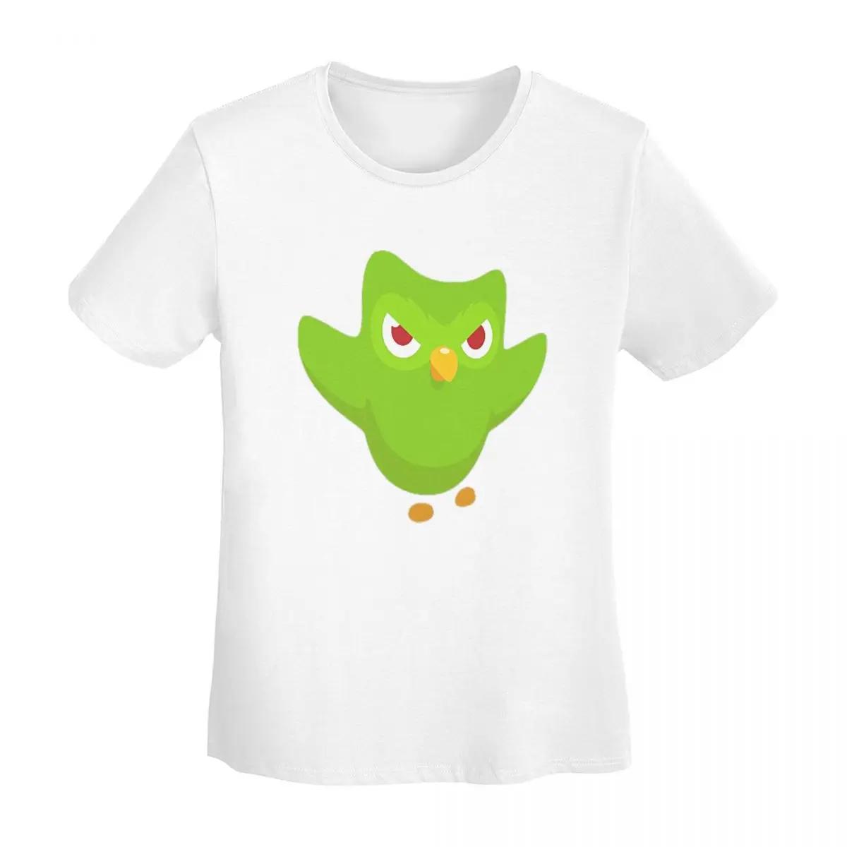 Duolingo Owl Duo TShirt Women Short Sleeve T Shirts Crew Neck Clothing Cotton Summer Tees Streetwear S