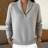 Womens Oversized V-Neck Knit Sweater Loose Fit Long Sleeve Solid Color Winter Cardigan