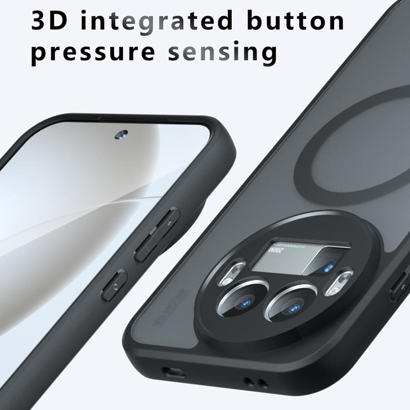 For Realme GT 8 Pro Case Shockproof Magnetic Matte PC+TPU Anti-fingerprint Translucent Cover for Realme GT 8 Pro