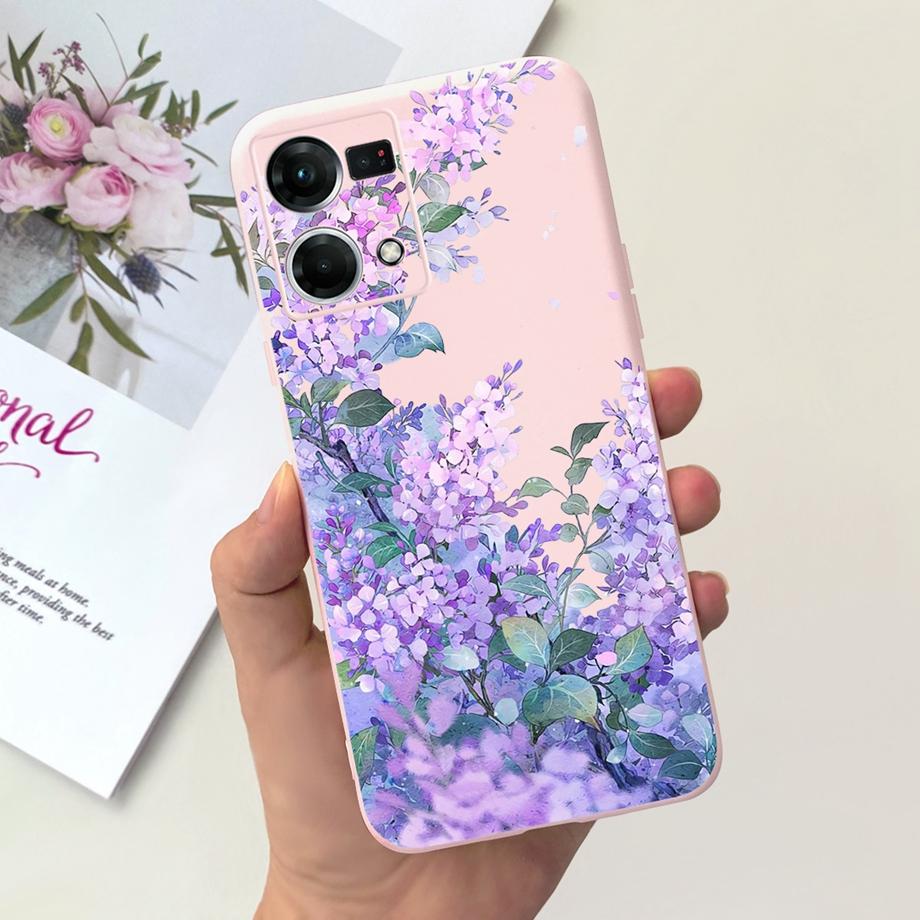 For Cover Reno 7 4G Case Shockproof Soft Silicone Phone Cases For OPPO Reno 7 Global CPH2363 Reno7 4G Back Cover Fashion Cat