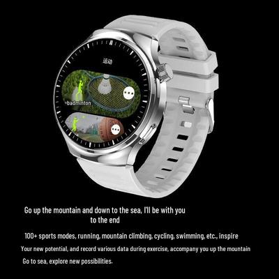 Round Watch4: Top Version Smartwatch with Bluetooth Call & Multifunctional Sports Features In Grey Black.