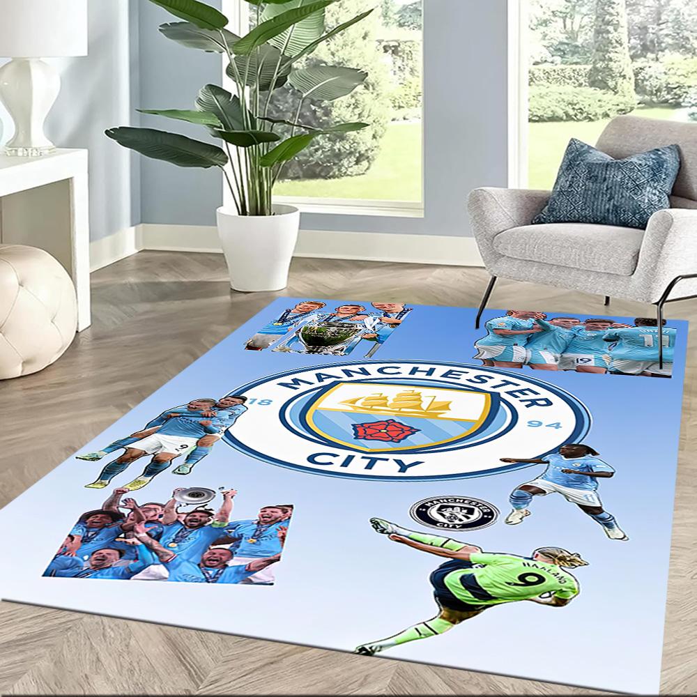 Manchester City Fc Square Rugs Are a Great Choice for Living Rooms, Bedrooms, Home Décor, and As Gifts.