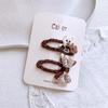 Korean Pearl Bow Rhinestone Love Hairpin Hair Ring High-end Temperament Does Not Hurt The Side of The Hair The Girl's Hairpin