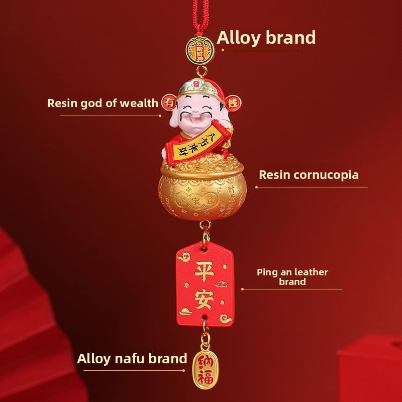 Traditional Car Ornament Resin Lucky Prosperity Wealth Gift For Vehicle Interior Decor
