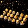 Solar Powered Candle Tea Lights Flameless Fake LED Electronic Candles Outdoor Christmas Small Tea Candles Home Decor