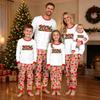 Christmas Print Neck Top and Jogger Pants Set for Holiday Casual Outfit