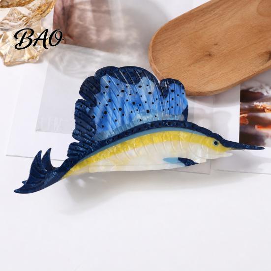 Fashionable Hairpins for Women Sea Animals Hair Claw Clip Women, Elegant Ocean Theme Hairpin, Beach Vacation Lightweight Fish/Turtle/Conch/Octopus