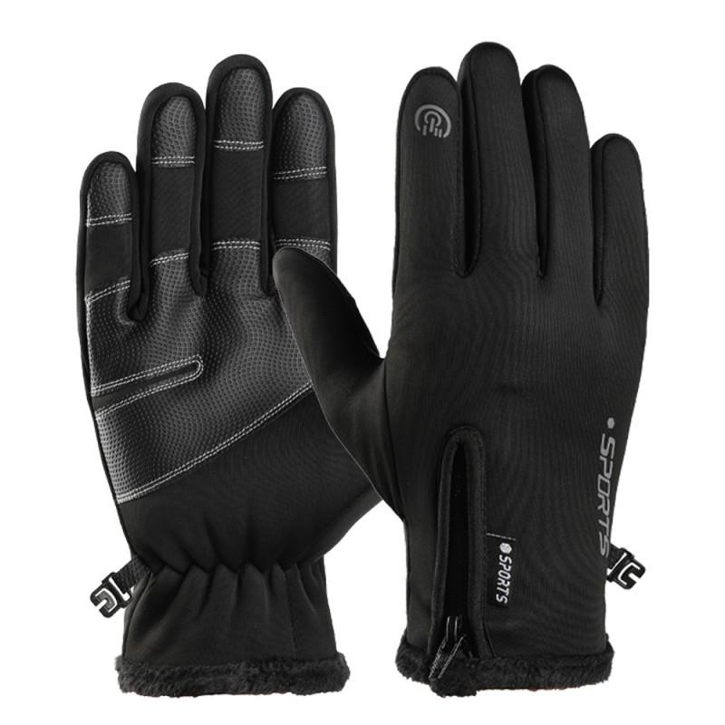Winter Warm Fleece Lined Riding Gloves Men Women Waterproof Anti-Slip Touchscreen Skiing Outdoor Sports