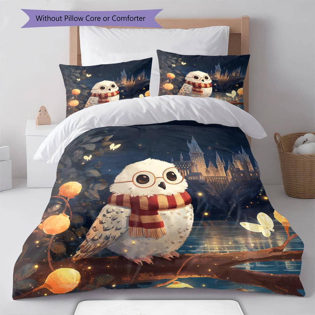Set Copripiumino Trapuntato con Fantasia Cartone Animato Federa Decorazione per la Casa Regalo di Compleanno (1 * copripiumino + 2 * federa, senza nucleo)