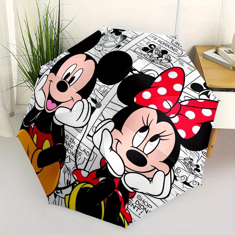 

Mickey Mouse,Minnie Mouse Themed Automatic Opening and Closing Folding Umbrella, Reinforced 8 Ribs, Compact Travel Design, Fashionable Foldi