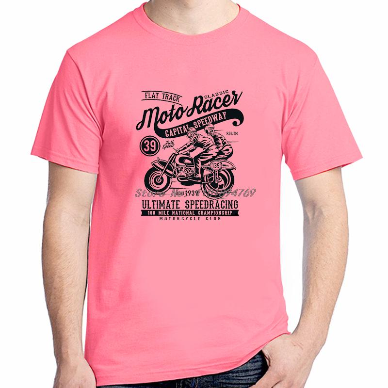Summer Cotton Tshirt Uomo Moto Racer Vintage Print Graphic T Shirts Unisex Short Sleeve Tshirt High Quality Unisexs Clothes