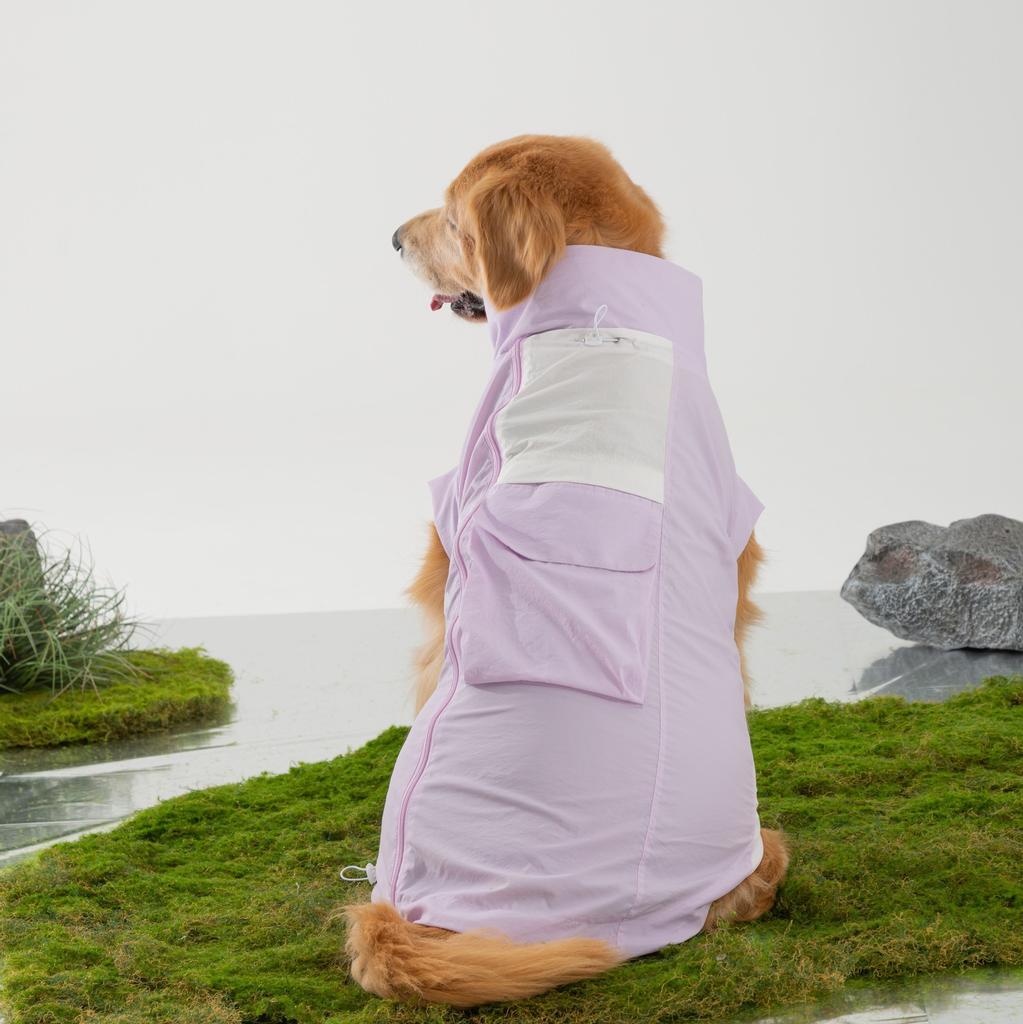 Big dog clothes simple purple summer thin large dog cool clothes golden hair sunscreen two feet jacket dog clothes