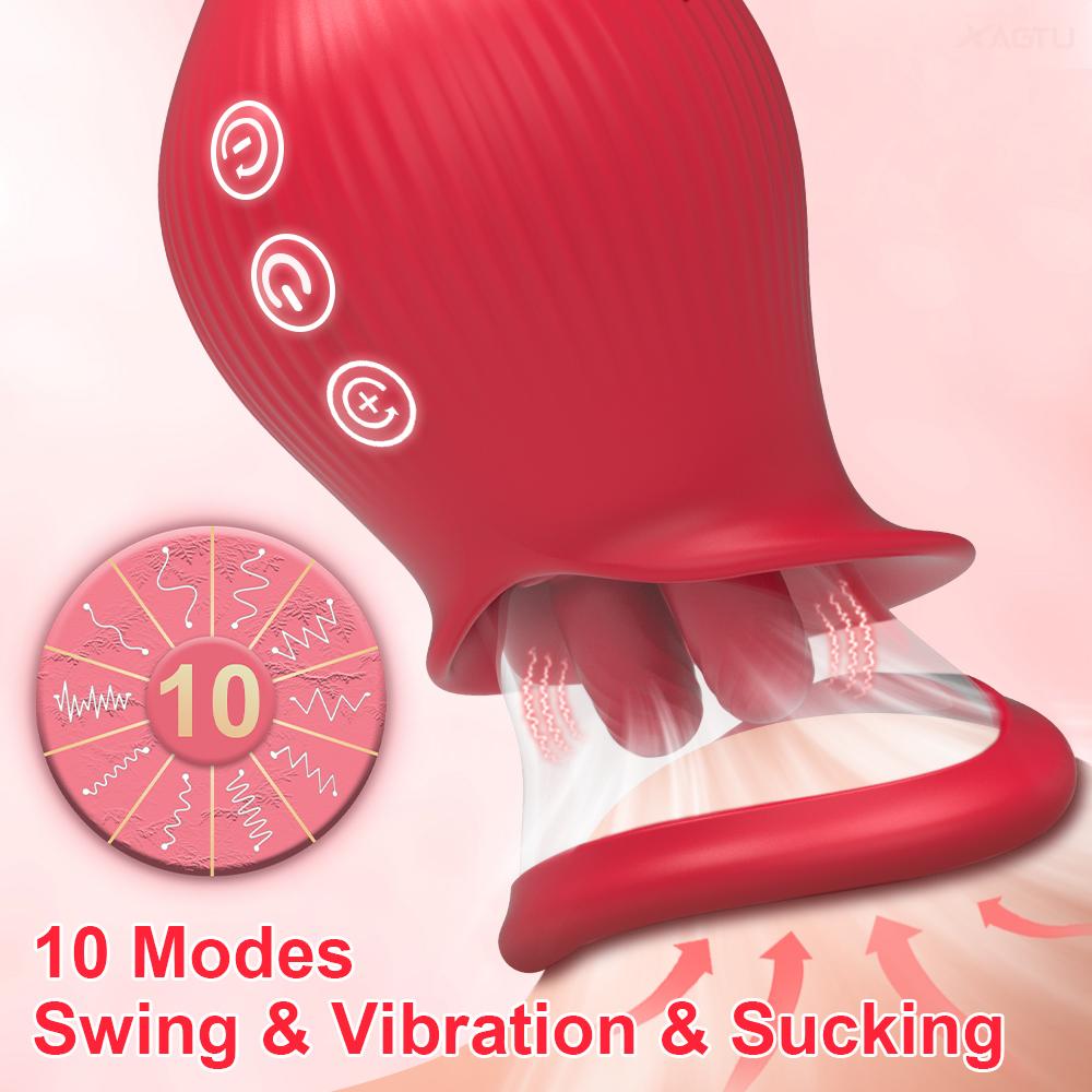 Powerful Vibrator Toy for Women Licking Sucking Vacuum Stimulator Oral Nipple Clit Sucker Sex Toys Goods for Female Adults