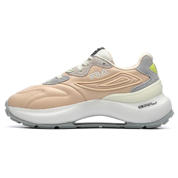 FILA Flusso Icona Textile, Top Grain Cow Leather Abrasion Resistant Coverage Low top Casual Shoes Women s Nude Pink F12W213113FNV 36