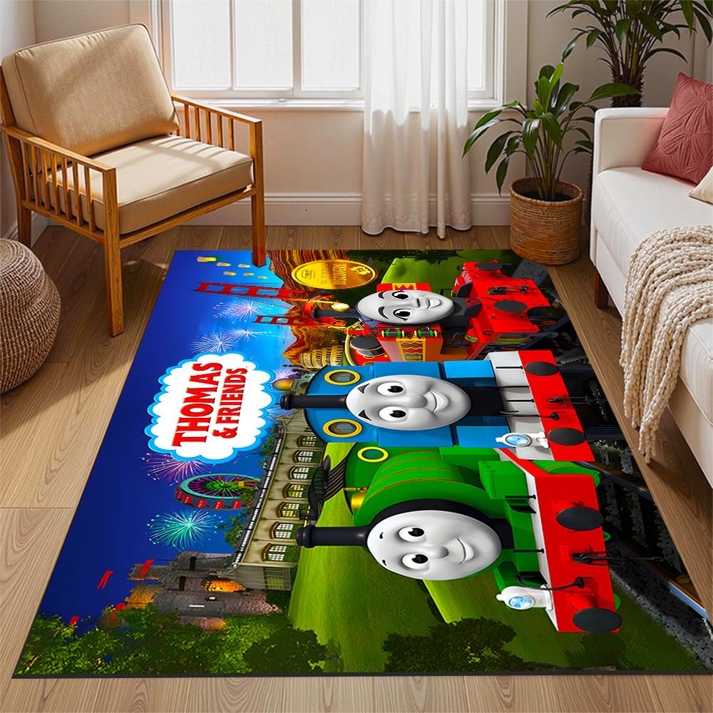 Thomas Train Birthday Party Carpet Design for Hallway Dormitory Game Room Balcony Antislip Carpet Anime Office Decor