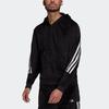 Adidas Logo Three Stripes Hooded Drawstring Jacket Men Jacket Black H47896