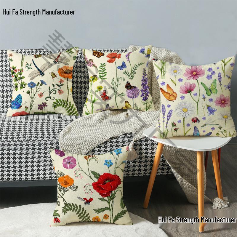 Fresh Plant Throw Pillow - Home Decor Pillowcase for Bedside or Sofa