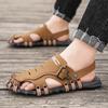 Fashion Genuine Leather Men Slippers Shoes Solid Color Slip On Casual Beach Slides Mens Thick Sole Anti Slip Summer Fashion Sandals