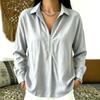 2026 Relaxed Fit Corduroy Long Sleeve Top Casual Vintage Style Loose V Neck