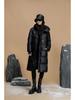Black Gold Couple's High-End Hooded Long Down Jacket - Unisex, Over-the-Knee, Winter Warmth