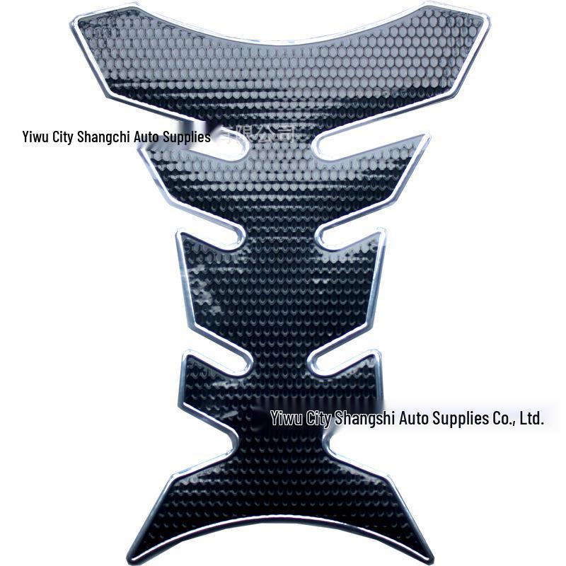 

3D Fish Bone Motorcycle Fuel Tank Scratch Cover Sticker Pure Black