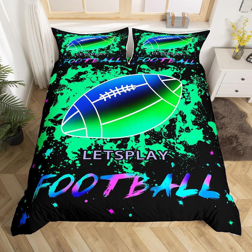 Feelyou Geometrisches Bettwäsche-Set Queen-Size Grün Schwarz Grau Bettbezug-Set für Jungen Mädchen Teenager Rechteck Quadrat Bettbezug Modern Abstrakt