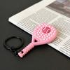 Keychain Vibrant Color Tennis Racket Design Keyring Sports-themed Bag Charm Non-slip Grip Key Chain Backpack Accessories